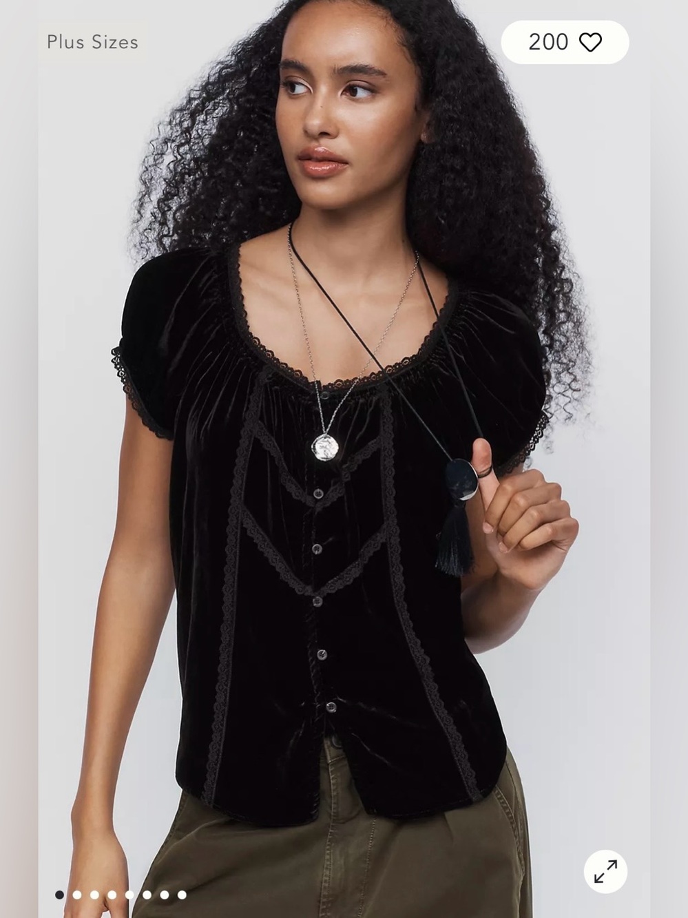 Anthropologie Amber Velvet Top in Black Size S. NWT